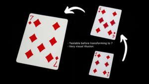 Tumi Magic presents Glitch Card (Red) by Tumi Magic Karo 4 verwandelt sich visuell in Karo 7 Rot