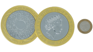 JUMBO £2 (pound sterling) coin JUMBO £2 (pound sterling) coin 2 Pfund Jumbo Trick Münze