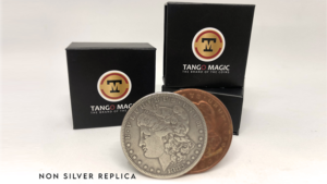 Replica Morgan Scotch and Soda Magnetic by Tango Magic Kupfer- und Silbermünze in 1-Dollar-Größe
