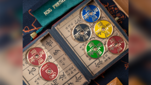 RAINBOW COINS (MORGAN) by N2G 5 chinesische Münzen in Regenbogenfarben