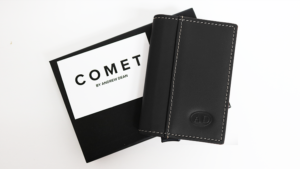 Comet Black Leather Silver Shell by Andrew Dean Magische Brieftasche schwarzes Leder silbernes Gehäuse