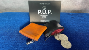 PUP (set) by David Regal 2 Austauschgeldbörsen aus schwarzem und braunem Leder