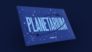 Planetarium (Gimmick and Online Instructions) by Manu Jo ausgewählte Karte an die Wand projiziert