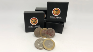 Euro-Dollar Hopping Half (1 Euro und Vierteldollar) von Tango Magic-Trick