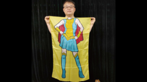 Character Silk (Super Girl) 35 X 43  by JL Magic Tuch Seidentuch Zaubertuch Seidentuch Aufdruck Super Girl x 90 x 110 cm