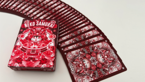 Neko Samurai (Red) Playing Cards Samurai Katzen Poker Spielkarten rot