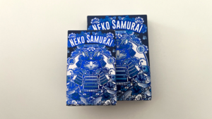 Neko Samurai (Mini Blue) Playing Cards Samurai Katzen Poker Spielkarten Mini Version blau