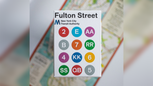 WHITE EDITION FULTON STREET MTA PLAYING CARDS (1972 VIGNELLI MAP EDITION) Poker Kartenspiel weiß