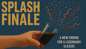 Splash Finale Wasser in Glas verwandelt sich in Konfetti