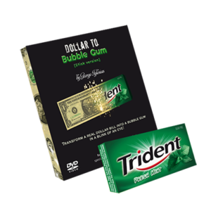 Geldschein zu Kaugummipackung Dollar to Bubble Gum (Trident) by Twister Magic - Zaubertrick