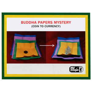 Buddha Papers Mystery by Mr Magic Münze zu Geldschein Zaubertrick