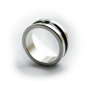 Magnetic ring Dark line Medium 19 mm Magnetring 19 mm silber-schwarz