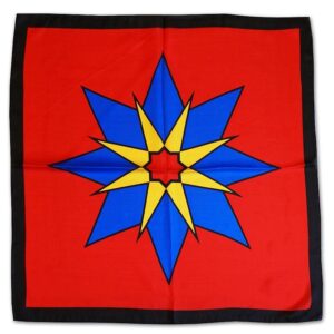 Sitta Star Silk Red 55 cm Seidentuch rot mit buntem Stern